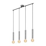 Retro Pendelleuchte, 85 cm, exkl. 4x E27, max. 60 W, antik-silber