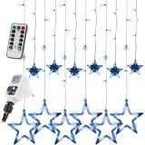 VOLTRONIC® 12 Sterne LED Lichtervorhang, kalt-weiß, FB