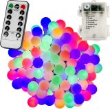 VOLTRONIC® 50 LED Lichterkette Party, bunt, Batt, FB
