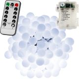 VOLTRONIC® 50 LED Lichterkette Party, kaltweiß, Batt, FB