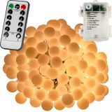 VOLTRONIC® 50 LED Lichterkette Party, warmweiß, Batt, FB