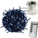 VOLTRONIC® 100 LED Lichterkette, kaltweiß, grün, Batt, FB