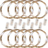VOLTRONIC® 10Set 25 LED Lichterkette Draht, kaltweiß, Batt