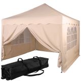 INSTENT Faltpavillon "BASIC" 3x3,Trolley,Stahl,champagne,4ST