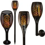 VOLTRONIC® Solarleuchte 4er Set Flammeneffekt 51 LED