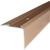 Proviston - Treppenkante | Aluminium eloxiert | Bronze Hell | Breite 58 mm | Höhe 45 mm | Länge 1000 mm | Gebohrt | Treppenkantenprofil |