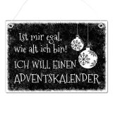 Weihnachtsgeschenk Blechschild A4 Schneegestöber mit Wunschtext - Farbe schwarz - Format A4 (29,7 x 21 cm)