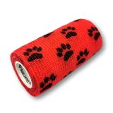 LisaCare kohäsive Bandage - Pfote Rot - 10cm x 4,5m 1 St