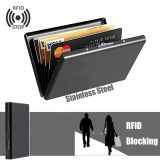 Wonder Pocket Stahlhalter, RFID-Edelstahl, Business-ID-Kartenblockierung, Kreditschutzhülle 9.6cm schwarz