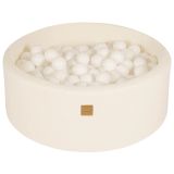 Rundes Bällebad MeowBaby® Boucle, Weiß 90x30 cm