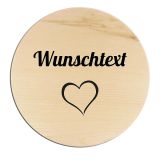 Rundes Holzschild mit individuellem Wunschtext