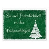 Blechschild Schneegestöber mit individuellem Wunschtext - Farbe grün - Format A4 (29,7 x 21 cm)