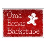 Blechschild Schneegestöber Winterdeko mit individuellem Wunschtext - Farbe rot - Format A4 (29,7 x 21 cm)