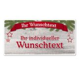 Hüttendeko-Schild mit Wunschtext und Banderole - 200 x 100mm