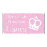 Aluschild im Vintage Look mit Wunschtext 300 x 150mm rosa