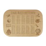 Geschenk zum Schulanfang Schneidebrett mit Einmaleins und Name