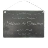 Schieferschild zur Hochzeit 30 x 20 cm mit Wunschtext