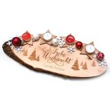 Baumscheibe "Winterwald" als Untersetzer für Adventslichter mit Personalisierung