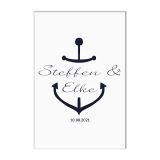 Maritimes Schild zur Hochzeit mit Anker, Namen und Datum Variante 1 - Hochformat