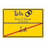 Geschenk zur Hochzeit - Schild A3 | Desgin Ortsschild