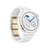 HUAWEI WATCH GT 3 Pro 43 mm weißes Keramik mit Goldring, weißes Keramikarmband