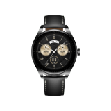 HUAWEI WATCH Buds Schwarz, schwarzes Lederarmband