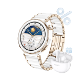 HUAWEI WATCH GT 5 Pro 42mm weißes Keramik mit weißem Keramikarmband