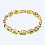 Armband 925 Sterling Silber vergoldet Chromdiopsid