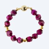 Armband Tigerauge pink Diamond Cut, ca. 50 cm