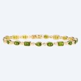 Armband 925 Silber vergoldet Chromdiopsid