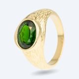 Ring 925 Silber vergoldet Chromdiopsid