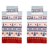 Microflanell Bettwäsche 4tlg. Rentier multicolor