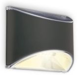 Solar LED Wandleuchte, 10 cm, anthrazit