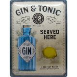 Retro Blechschild Gin & Tonic Served Here Maße: 30x40cm Nostalgic Art