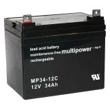 multipower MP34-12C 12V 34Ah Bleiakku Zyklentyp