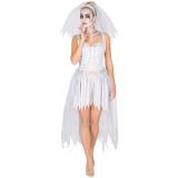 Frauenkostüm Brautkleid Skelett - L