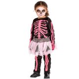 Mädchenkostüm Pink Skelett - 104 (3-5 Jahre)
