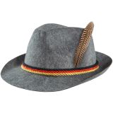 Grauer Trachtenhut mit Deutschlandfarben - grau