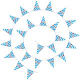 Wimpelkette mit Rautenmuster blau-weiß und Motiven - pro Stück