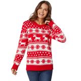 Weihnachtspullover Winterzauber rot-weiß für Frauen - XXL