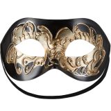 Venezianische Maske mit Verzierung - schwarz