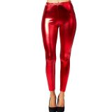 Metallic-Leggings - rot, M