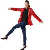 Pailletten-Jackett Damen - rot, M