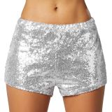 Pailletten-Shorts - silber, XL