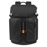 Piquadro PQ-Bios Laptoprucksack 15,6 , Überschlag und zwei Fronttaschen schwarz