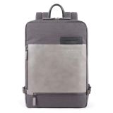 Piquadro Ade Großer Laptoprucksackaus recyceltem Stoff grau