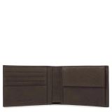 Piquadro Black Square Herrengeldbörse mit Hartgeldfach + RFID Dunkelbraun