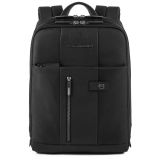 Piquadro Brief Schmaler Laptoprucksack mit iPad-Fach schwarz