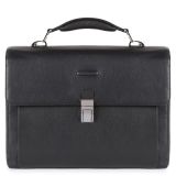 Piquadro Modus Laptoptasche mit iPad®-Fach, drei Fächern schwarz