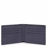 Piquadro Black Square Schmale Herrenbrieftasche mit RV-Münzfach oceanblau
